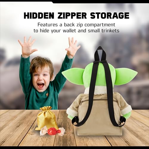 Image of STAR WARS Grogu Mini Backpack, Multi, 12 Inch | The Mandalorian Plush Small Travel Bag Purse for Men and Women, Adjustable Shoulder Straps