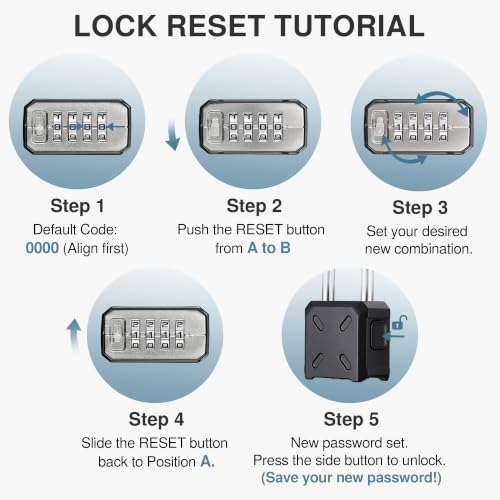 Image of Puroma Combination Lock Heavy Duty Outdoor Padlock, Security Customizable 4 Digit Code Gate Locks for Fence, Toolbox, Case, Hasp Storage,1 Pack