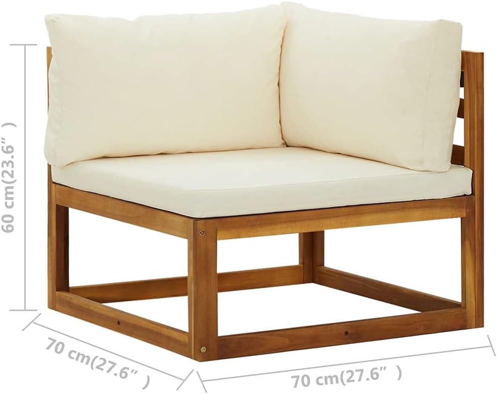 Sectional Corner Sofas 2 pcs with Cushions,Patio Furniture,Outdoor Sofas,Garden Sofa,Outdoor Deck Sofa,for Decks,Gardens,Backyards,Cream White