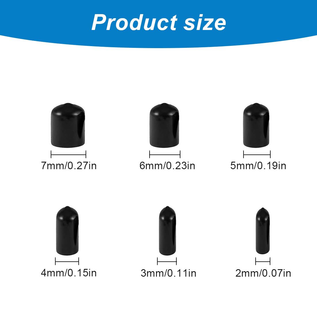 KZIYKW 60 Pezzi Tappi Rotondi In Vinile Flessibile In Vinile Nero - Foto 5