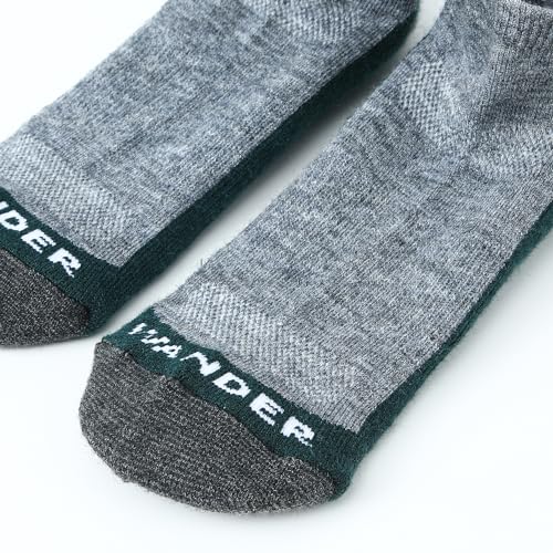 Image of WANDER Merino Wool Ankle Running Hiking Socks 3 Pairs Lightweight Cushioned Sweat-Wicking No Show Athletic Socks Men Women