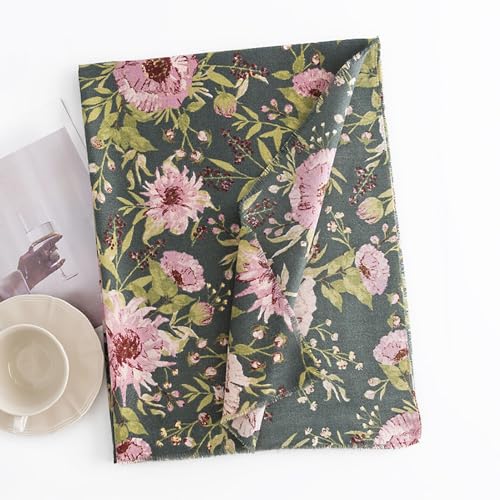 Women Warm Scarf Floral Print Long Shawl Fall Winter Soft Cashmere Feel Large Scarves Evening Dress Shawls Wrap3