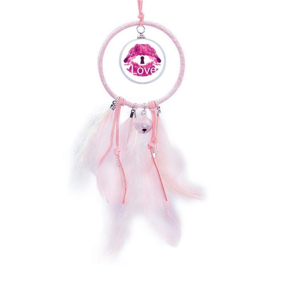Atrapasueños rosa de labios ideal para decorar el dormitorio en San Valentín