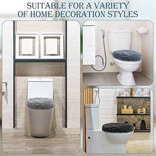 3 Stück Plüsch-WC-Sitzdeckelbezug, maschinenwaschbar, WC-Deckelbezug, weicher Standard-WC-Sitzbezug, flauschige… – Bild 5