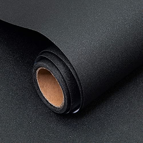 Decoroom Black Sticky Back Plastic Self Adhesive Paper 60X500cm Peel and Stick Wallpaper Vinyl Film Roll Covering Wardrobes Drawers Doors Bedroom Living Room Removable DIY Furniture Stickers