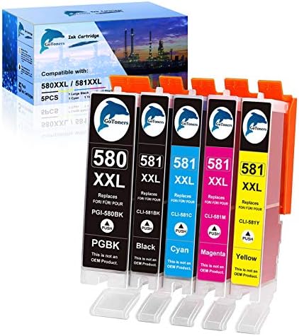 GoToners XXL Patronen Kompatibel für Canon 580 581 Druckerpatronen PGI-580 CLI-581 für Canon Pixma TR8550 TS705 TS6350 TS6350a TS705a TS6351 TS6250 TS6150 TS9550 TS6151 TS6251 TR85