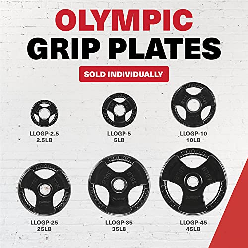 Image of Lifeline Fitness Rubber Grip Plates For Olympic Barbell - 2 inch Weight Plates for Home or Gym - Strength Training Single Plates - 2.5 /5 /10 /25 /35 /45 LB Options