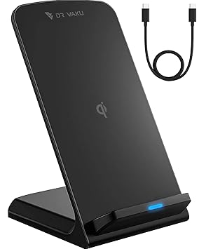 DR VAKU® Unity 15W Fast Wireless Charger Qi Certified Charging Stand for iPhone 17/17 Air/17 Pro/17 Pro Max, iPhone 16/16 Plus/16 Pro/16 Pro Max, 15/14/13/12/11 Series- Black