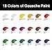 HIMI Gouache Paints Set, 18 Colors, 30g, jelly gouache paint set, Non Toxic Paint for Canvas and Paper, Art Supplies for Professionals, and More (Blue Case