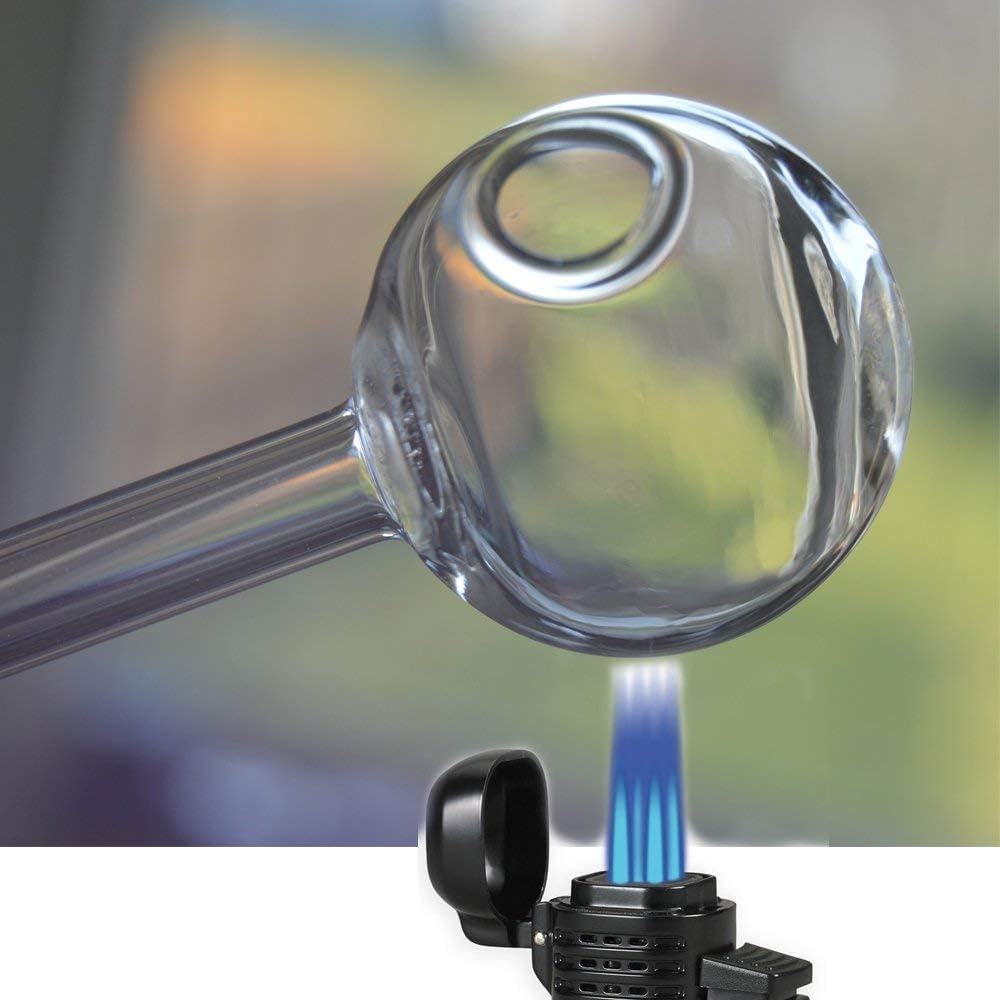 Pipa Bruciatore Per Olio In Vetro Da 14 Mm Per Aromaterapia, Altezza 18 Cm, Diametro 15 Cm, Resistente Al Calore, Portatile