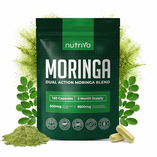 Moringa Capsules 10 000mg | High Strength Dual Action Rosabella Moringa Extract and Powder Formula | 120 Capsules - 2 Months Supply | Pure Moringa Capsules - No Fillers No Binders No Additives