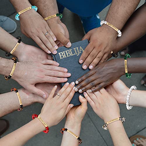 8 Pcs Christian Bracelets Bible Verse Jewelry Religious Gift For Women Men Prayer Beaded Bracelet Inspirational Cuff Natural Tiger Eye Healing Lava Rock Stone Stretch Strand Bangle #TOP6