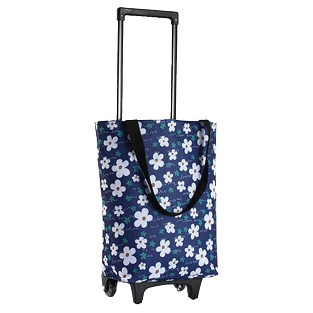 Folding Trolley Cart Trolley Folding Shopping Bag with Wheels Reusable Storage Grocery