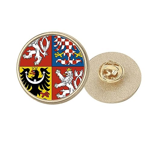 Broche emblème tchèque en métal doré taille M pour costume