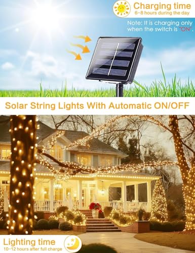 BHCLIGHT 2-Pack Solar String Lights — 144ft, 400 LEDs, 8 Modes, IP65 Waterproof — view 4