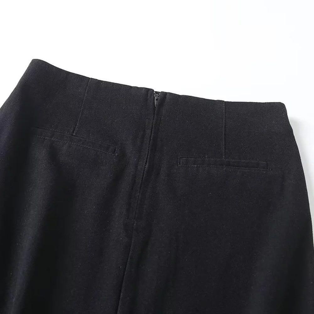 SWEPER Falda Corta De Mujer - Falda Vaquera con Abertura para Mujer, Falda hasta El Tobillo con Cremallera Sencilla Y Cintura Alta