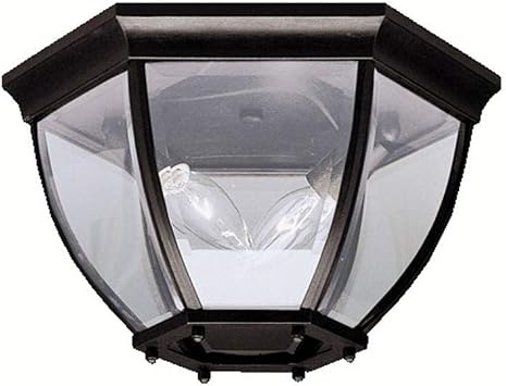 Kichler 12 2-Light Outdoor Flush Mount Light, Black