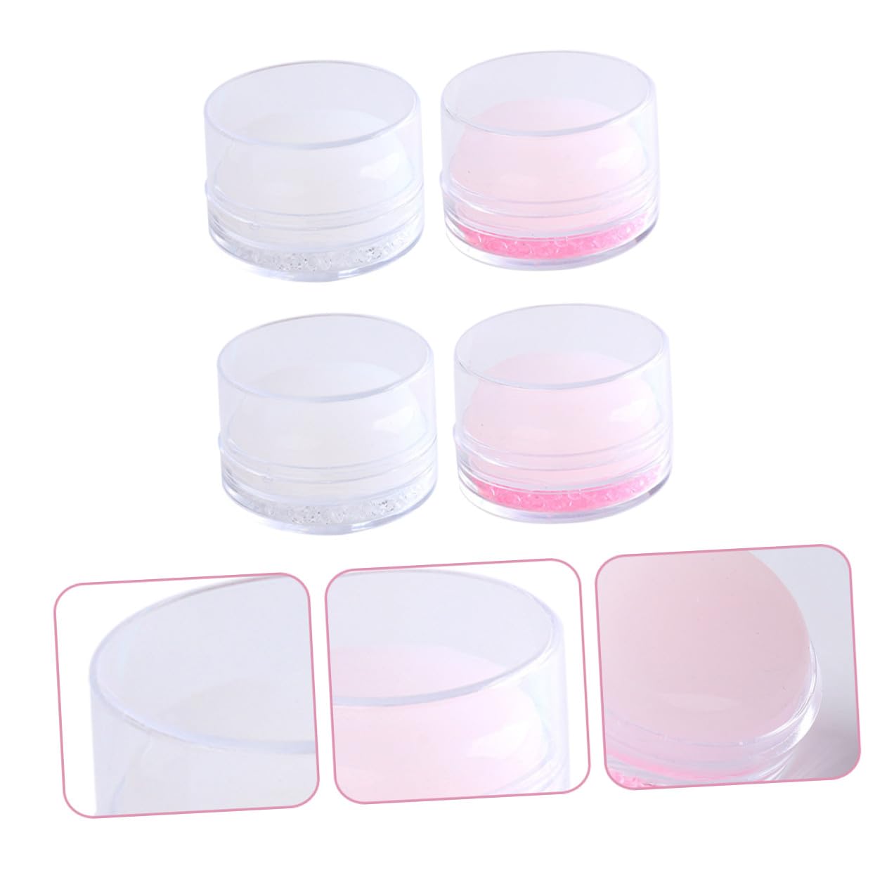 4Pcs Silicone Nail Manicure Stampers Smooth Surface Nail Art Accessory for DIY French Style Design at Home