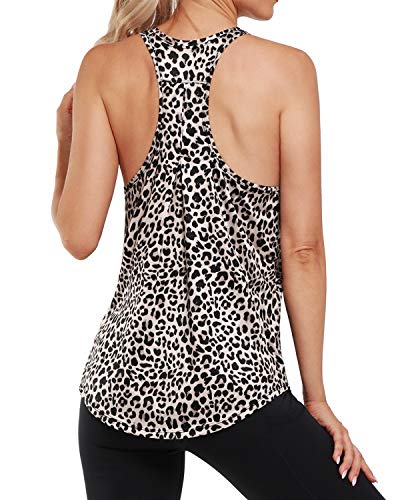 Promover Entrenamiento Tank Top para Mujeres Ligero Plisado Suelto Ajuste Gimnasio Ropa Yoga Tops Sin Mangas Racerback Camisas Deportivas - Multi - Medium