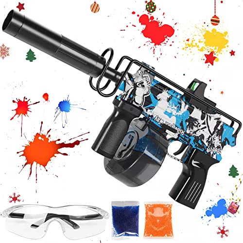 iTetimi Electric Gel Ball Blaster - Gel Blaster Gun with 10,000 Gel Balls - High Performance Gel Blaster Pistol for Outdoor Activities Blasters for Adults, Kids, Boys and Girls Ages 12+ (Blue)