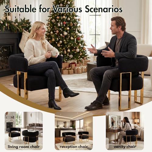 Sillón Barrel Moderno Plegable Negro miniatura 4