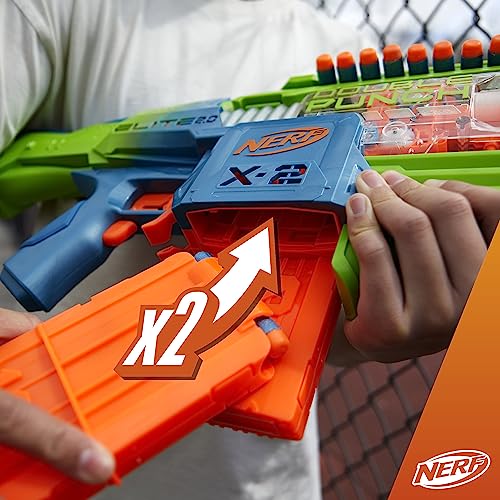 NERF Lanzador Elite 2.0 Doble Cañón con 50 Dardos para Niños 8+