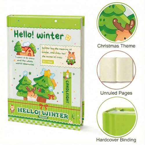 Image of FunBlast Diary for Girls - Christmas Kawaii Diary for Kids, Journal Diaries for Girls, Notepad for Students Stationary Items, Birthday Gifts (128 Sheets) (Green-)
