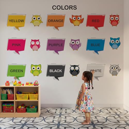 Image of StickMe 'Colours Names Cute Birds Color Baby Kids Learning Education Nursery Pre School Kinder Garden Colorful Wall Sticker'(Multi Colour, Vinyl) (Standard Large - 190 x 130 cm)