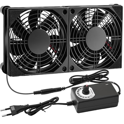 Silkwish Wentylator obudowy 240 mm, 12 V, wentylator komputerowy z regulacją prędkości, wentylator AC 220 V-240 V, wentylator PC, bezszczotkowy wentylator chłodzący do PC