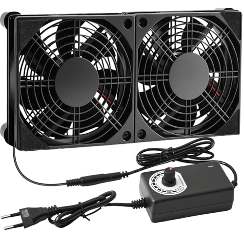 Silkwish Wentylator obudowy 240 mm, 12 V, wentylator komputerowy z regulacją prędkości, wentylator AC 220 V-240 V, wentylator PC, bezszczotkowy wentylator chłodzący do PC