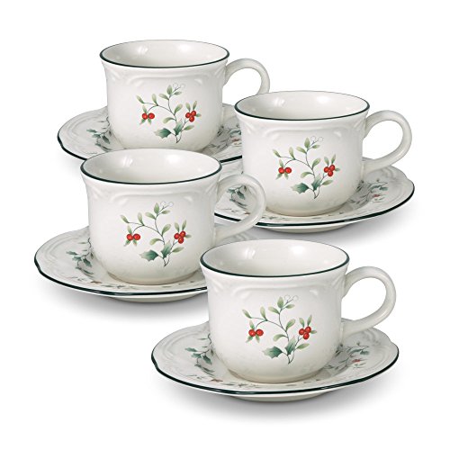Pfaltzgraff Winterberry Teacup and Saucer (Teacup and Saucer, Set of 4)