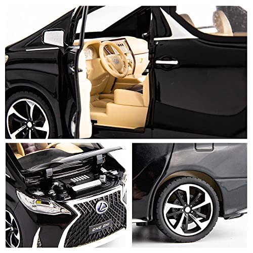 Image of Alloy Car Model Diecasts Metal Toy with Sound /Light /Pull-Back Off-Road Vehicles Car Model Collection Kids Toys Gift Multicolor Pack of 1 (1:24 Alphard Black)