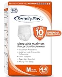 Essentials 360 Security Plus Medium Adult Overnight Diapers, Maximum Protection Incontinence Underwear, Superior Leak Prevention, Aqua-Keep Core, Worry-Free Sleep – M, 44 Count