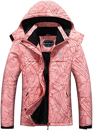 OTU Women's Waterproof Ski Jacket Snowboarding Windbreaker Warm Winter Hooded Mountain Snow Coat