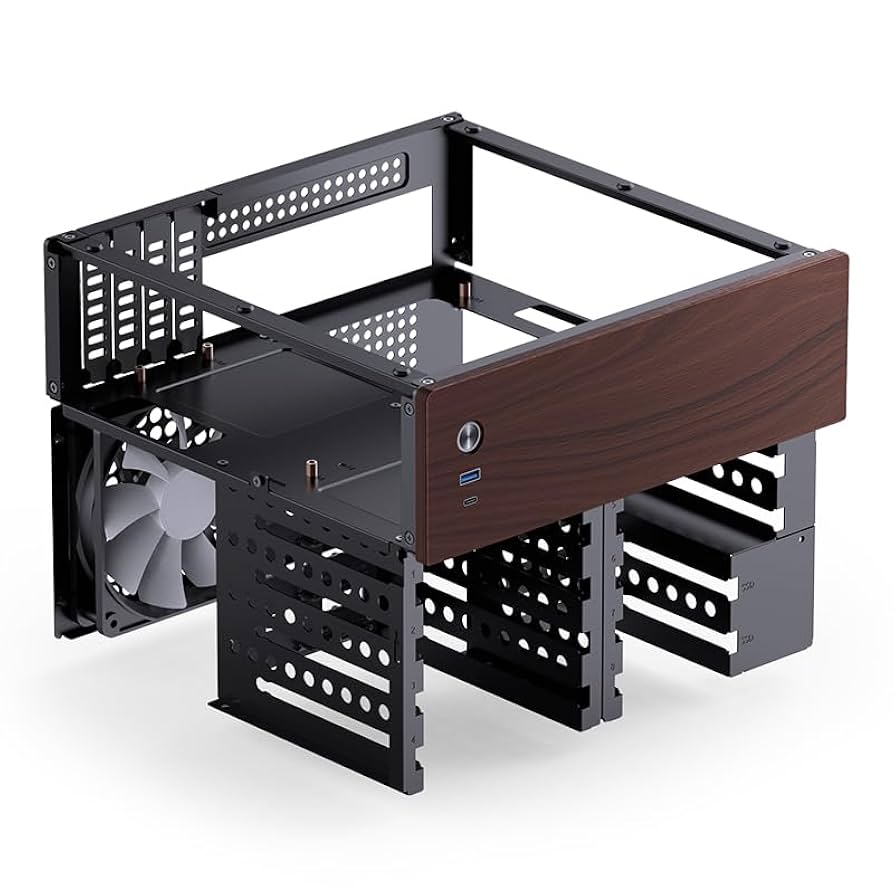 JONSBO N4 黒 NAS向け PCケース Amazon.com: JONSBO N4 Black NAS Pc Case, Walnut Wood, 8