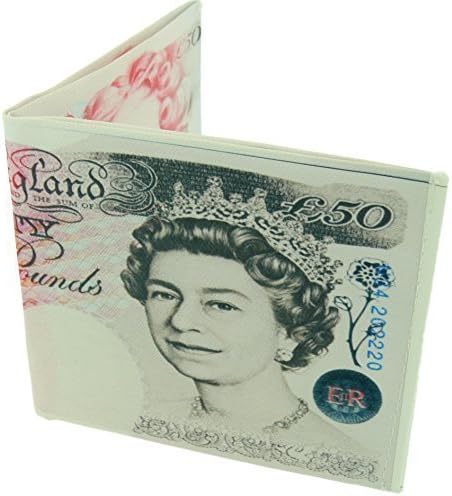 Gents Money Slip Wallet with 2 Card Storage Slips in Bank Note Style- Choose your currency. (50 Pound Note)