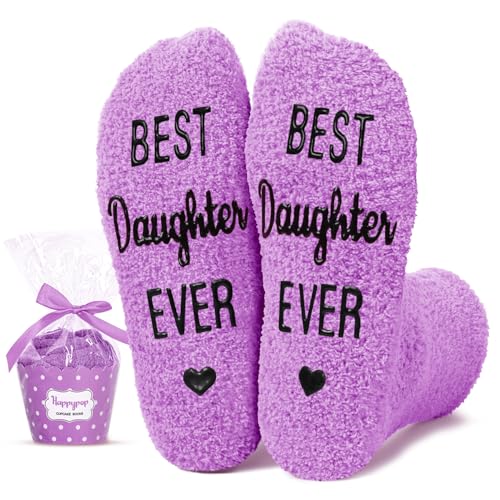 HAPPYPOP Best Daughter Ever Gifts - Daughter Gifts from Mom Dad, Mothers Day Gifts, Daughters Socks...