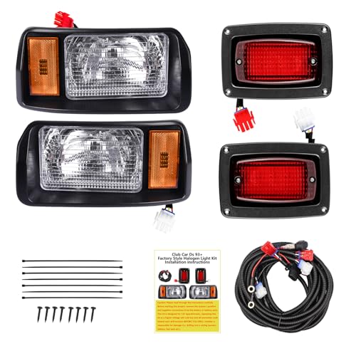 Club Car DS Light Kit, Golf Cart Factory Style Headlight and Tail Light Kit Suitable for 1993-Up Club Car DS, Turf/Carryall Golf Carts, OEM#: 101988002 101988001