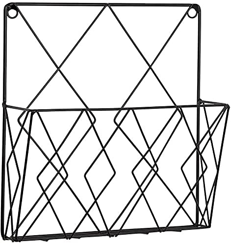 U-K Support Mural pour Porte-revues, étagères Noires, Organisateur de Stockage de journaux, fichiers en Fil métallique, décoration d'étagère, Noir Fashion Design