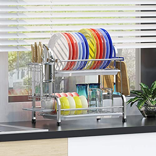 Gslife Dish Rack And Over Sink Dish Rack, Stainless Steel Dish Drainer And 2 Tier Over Sink Dish Drying Rack, Bundle Sales, 2 Packs #TOP2