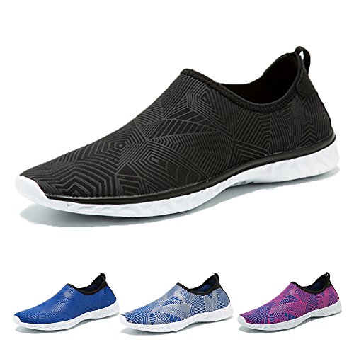 IceUnicorn - Zapatos Unisex de Secado rápido, para la Playa, el jardín, el Parque de conducción, Barco náutico, (G09 Black), 38 EU