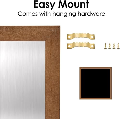 Miniatura 3 de Pizarra de superficie magnética, 11.8 x 15.7 pulgadas, marco de madera marrón vintage, pizarra negra de pared para usar en casa, oficina y