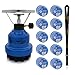 Magnum Schlüsselband mit Camping&Gaskocher Set E190 mit Gaskartuschen Gasherd/Kochfeld 1-flammig geeignet für Outdoor, Freizeit, Wanderung, Picknick Camping und Veranstaltungen (Blau10K, Kunststoff)