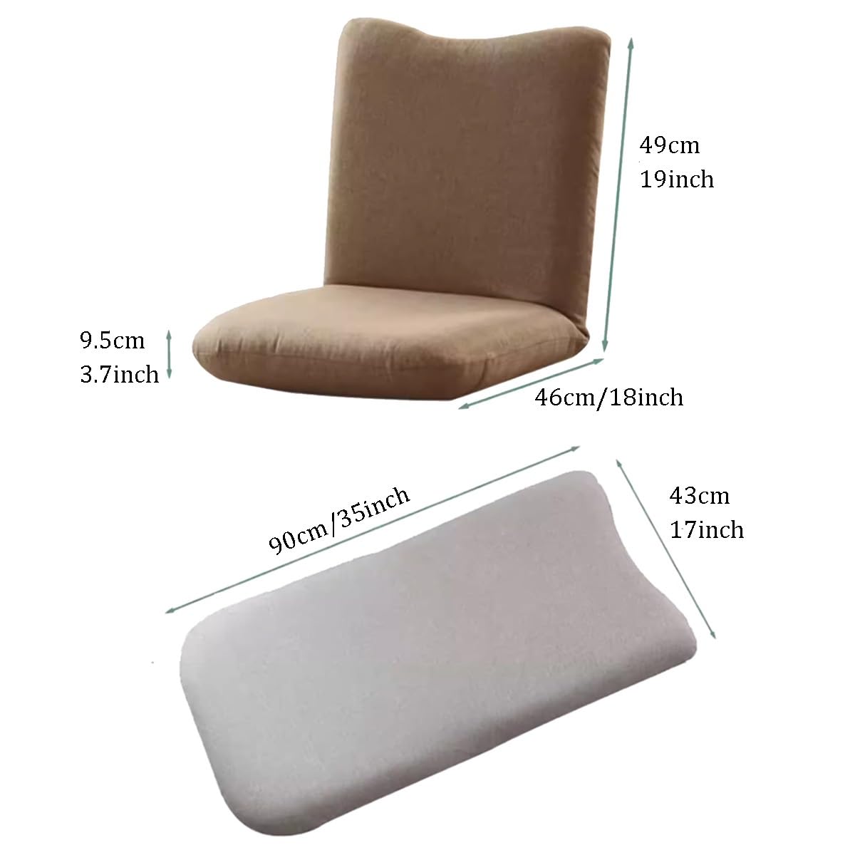 Sedia da pavimento pieghevole regolabile con supporto per la schiena, 5 posizioni, ergonomica, per leggere, meditazione e relax a casa, comoda seduta marrone