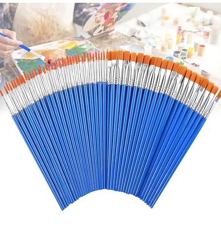 Recopilación de Pinceles y brochas Top 5. 45 M a i z i c 100 Piezas Pinceles para Pintura Acrilica,Set de Pinceles artísticos para niños y Estudiantes Ideal para Acuarela, témpera y óleo