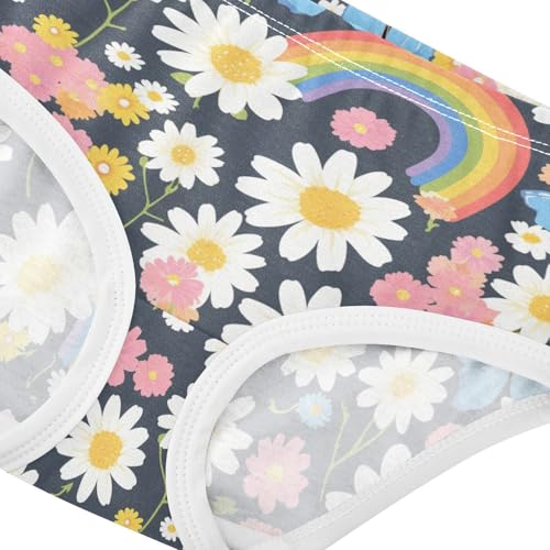 Wusikd Daisies Rainbows Girls' Underwear Cotton Butterflies Girls Briefs Soft Toddler Underwear 2T4