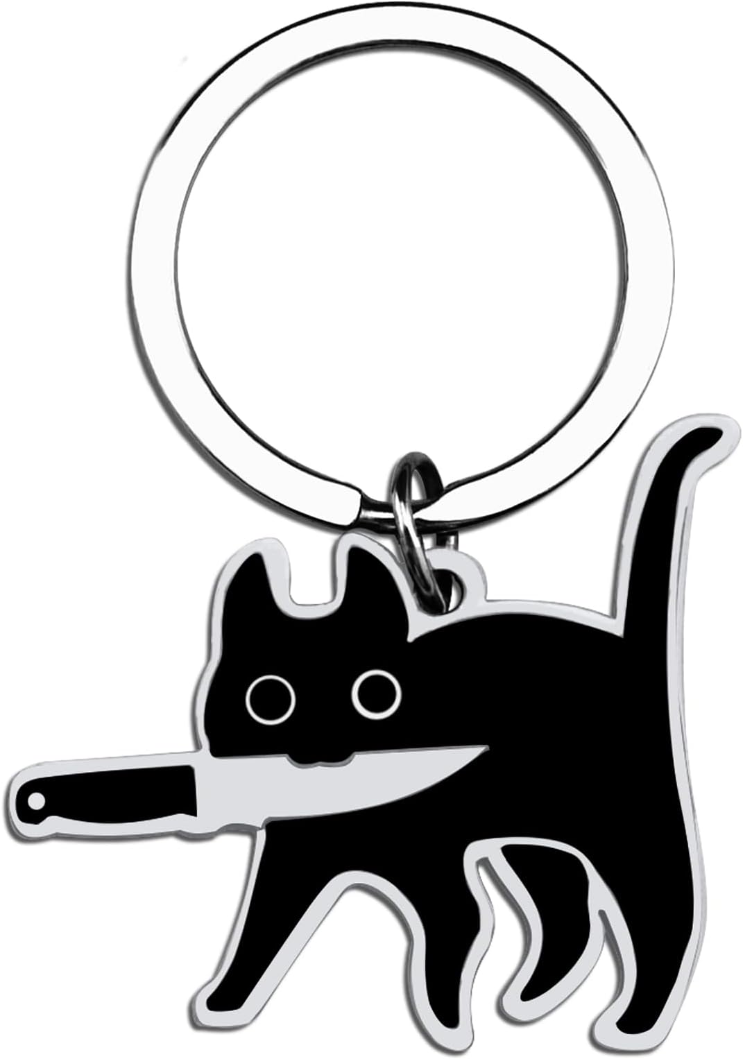 AisityCat Lover Gifts for Women Men Black Cat Cool Stuff Keychain for Cats Dad Mom Cool Stuff Cats Decor Funny Halloween Basket Gifts for Teen Boys Teen Girls Gift Ideas Keychains for Women Men