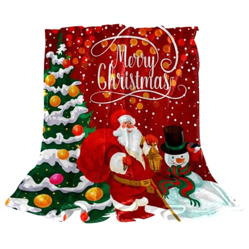 Couverture Polaire Père Noël Plaid Cadeau Doux Chaises Lits - 2