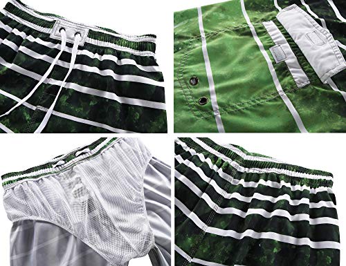Image of Nonwe Men's Beachwear Quick Dry Striped Board Shorts