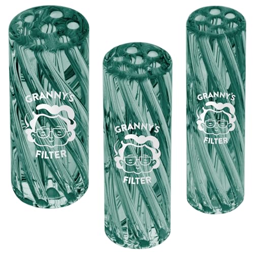 Grannys Premium Glasfilter-Set Dunkelgrün | 8 10 & 12 mm Ø | Wiederverwendbare Filtertips aus Glas | Für Selbstgedrehte | Sanfter Rauch & klarer Geschmack